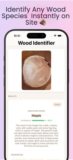Wood identification results and species information